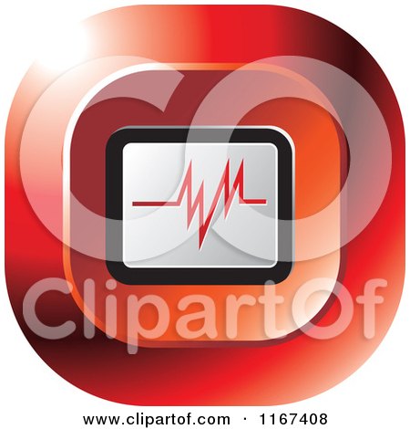 Clipart of a Red Medical Cardiogram Icon - Royalty Free Vector Illustration by Lal Perera