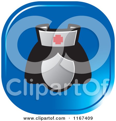 Clipart of a Blue Medical Nurse Icon - Royalty Free Vector Illustration by Lal Perera