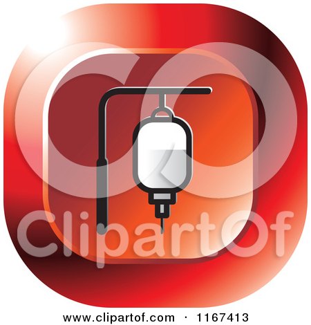 Clipart of a Red Medical Iv Icon - Royalty Free Vector Illustration by Lal Perera