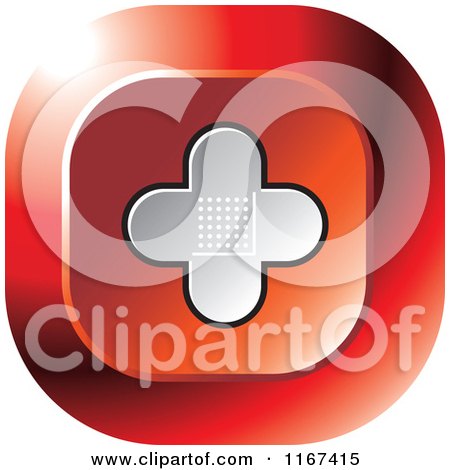 Clipart of a Red Medical Bandage Cross Icon - Royalty Free Vector Illustration by Lal Perera