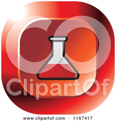 Clipart of a Red Medical Science Flask Icon - Royalty Free Vector Illustration by Lal Perera