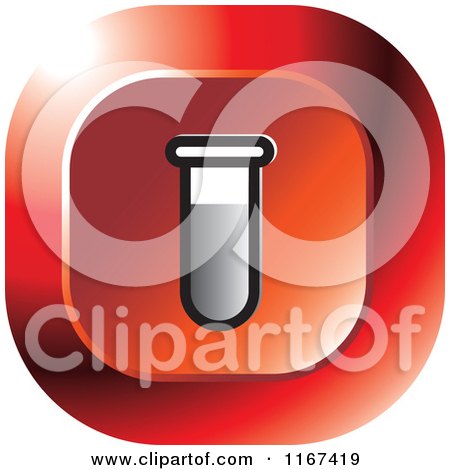 Clipart of a Red Medical Test Tube Icon - Royalty Free Vector Illustration by Lal Perera