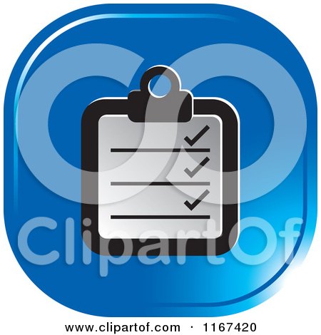 Clipart of a Blue Medical Chart Icon - Royalty Free Vector Illustration by Lal Perera