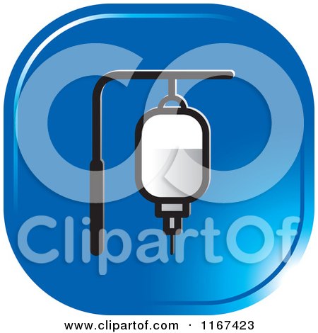 Clipart of a Blue Medical Iv Icon - Royalty Free Vector Illustration by Lal Perera