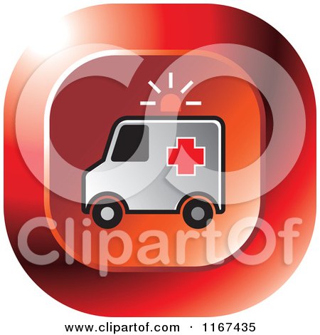 Clipart of a Red Medical Ambulance Icon - Royalty Free Vector Illustration by Lal Perera
