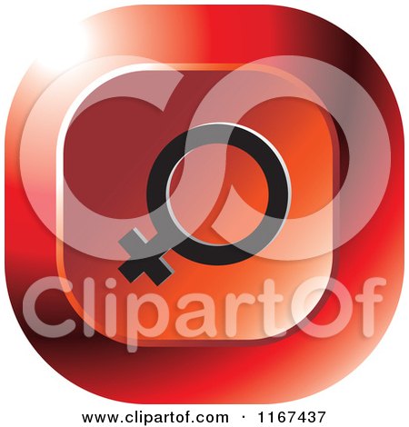 Clipart of a Red Medical Female Gender Icon - Royalty Free Vector Illustration by Lal Perera