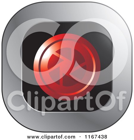 Clipart of a Red Aperture Icon - Royalty Free Vector Illustration by Lal Perera