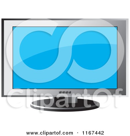 Clipart of a Television with a Silver Frame - Royalty Free Vector Illustration by Lal Perera