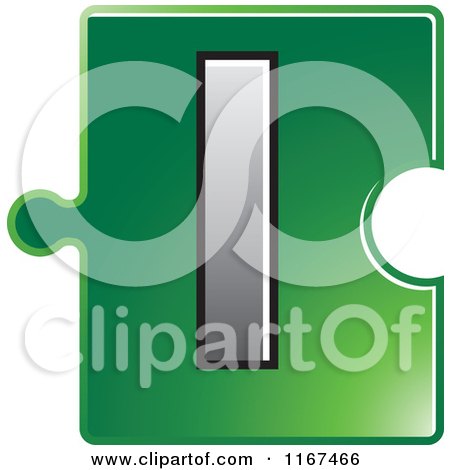 Clipart of a Green Jigsaw Puzzle Piece Letter L - Royalty Free Vector Illustration by Lal Perera