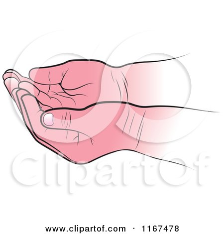 Clipart of Cupped Baby Hands - Royalty Free Vector Illustration by Lal Perera