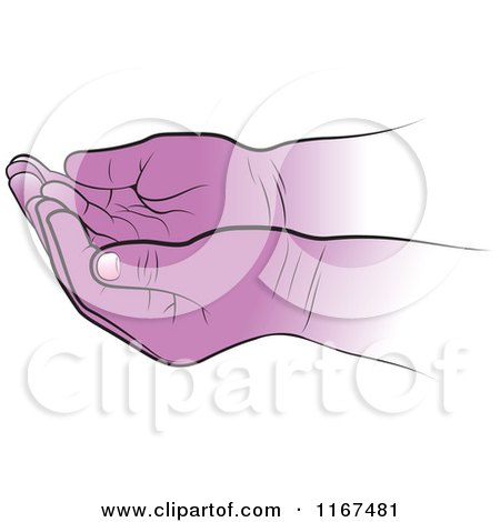 Clipart of Purple Cupped Baby Hands - Royalty Free Vector Illustration by Lal Perera