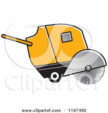 Clipart of a Yellow Concrete Cutting Machine - Royalty Free Vector Illustration by Lal Perera