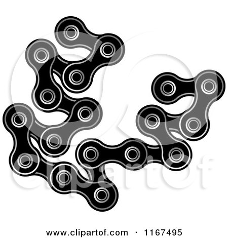 Clipart of a Black and White Bike Chain - Royalty Free Vector Illustration by Lal Perera