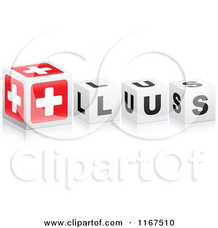 Clipart of 3d Black and White PLUS Cubes - Royalty Free Vector Illustration by Andrei Marincas