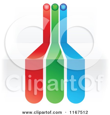 Clipart of RGB Lines on 3d Steps - Royalty Free Vector Illustration by Andrei Marincas