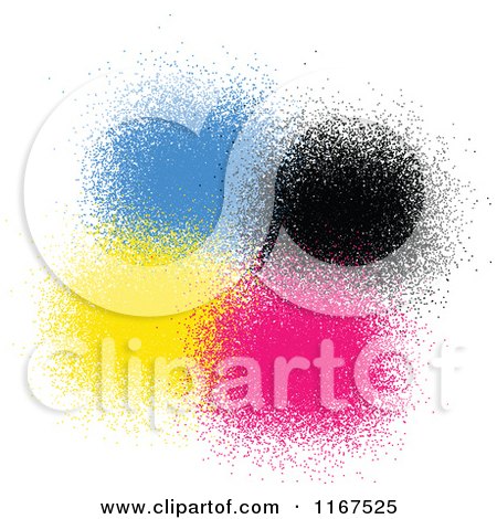 Clipart of CMYK Sprays - Royalty Free Vector Illustration by Andrei Marincas