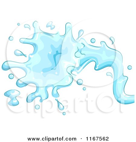 Cartoon of a Blue Water Splash Design Element 2 - Royalty Free Vector Clipart by BNP Design Studio