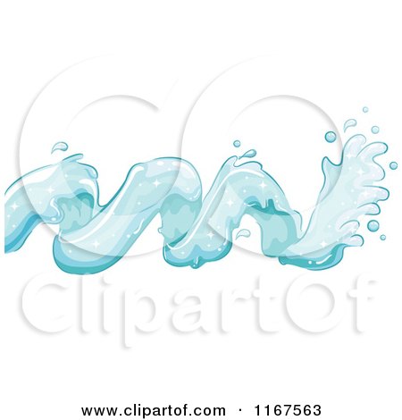 Cartoon of a Spiraling Blue Water Splash Design Element - Royalty Free Vector Clipart by BNP Design Studio