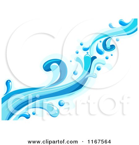 Cartoon of a Blue Water Splash Design Element 3 - Royalty Free Vector Clipart by BNP Design Studio