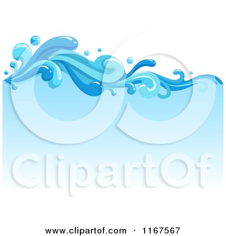 Cartoon of a Background of Blue Water and Splashing Waves 5 - Royalty Free Vector Clipart by BNP Design Studio