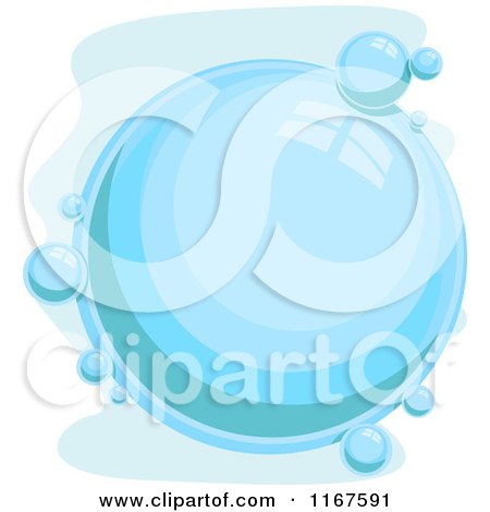 Cartoon of a Blue Bubble with Copyspace - Royalty Free Vector Clipart by BNP Design Studio