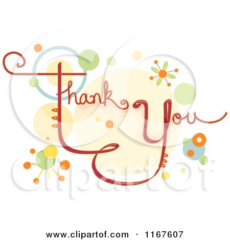 Cartoon of Thank You Text with Retro Circles - Royalty Free Vector Clipart by BNP Design Studio