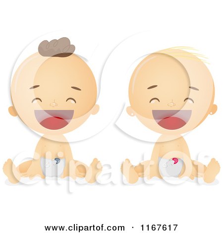 Cartoon of Babies Laughing - Royalty Free Vector Clipart by BNP Design Studio