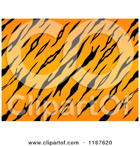 Cartoon of a Seamless Tiger Animal Print Pattern - Royalty Free Vector Clipart by BNP Design Studio