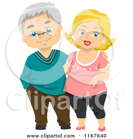 Cartoon of a Happy Senior Couple - Royalty Free Vector Clipart by BNP Design Studio