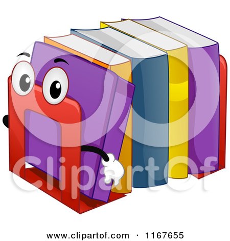 Cartoon of a Bookend Mascot - Royalty Free Vector Clipart by BNP Design Studio