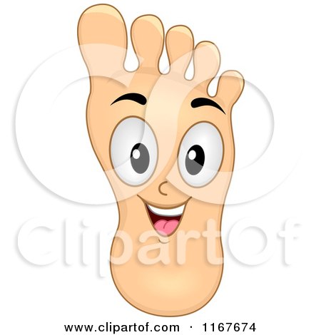Cartoon of a Happy Foot Mascot - Royalty Free Vector Clipart by BNP Design Studio