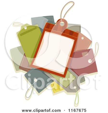 Cartoon of a Pile of Price Tags - Royalty Free Vector Clipart by BNP Design Studio