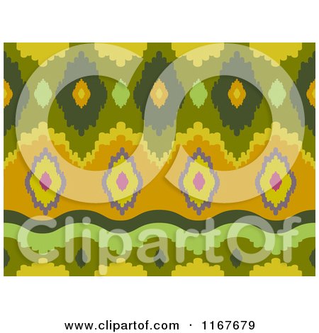 Cartoon of a Seankess Ikat Print Pattern - Royalty Free Vector Clipart by BNP Design Studio