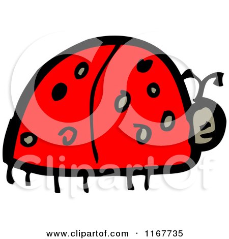 Cartoon of a Ladybug - Royalty Free Vector Illustration by lineartestpilot
