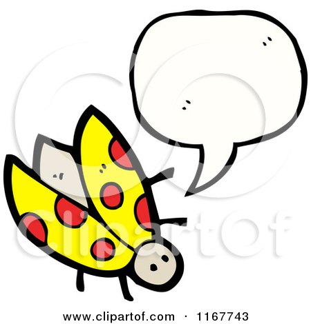 Cartoon of a Talking Yellow Ladybug - Royalty Free Vector Illustration by lineartestpilot