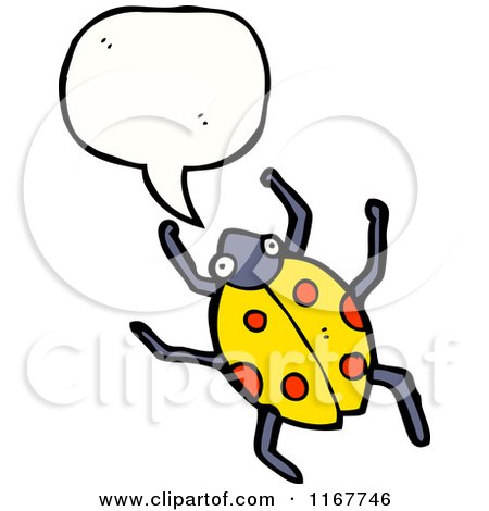 Cartoon of a Talking Yellow Ladybug - Royalty Free Vector Illustration by lineartestpilot