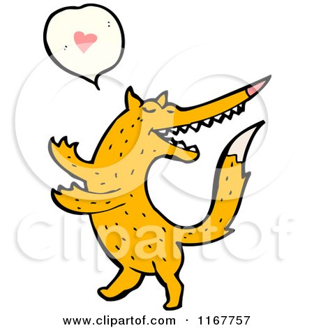 Cartoon of a Fox Talking About Love - Royalty Free Vector Illustration by lineartestpilot
