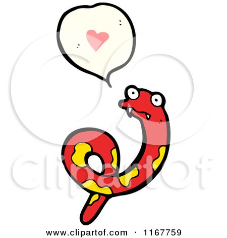 Cartoon of a Snake Talking About Love - Royalty Free Vector Illustration by lineartestpilot