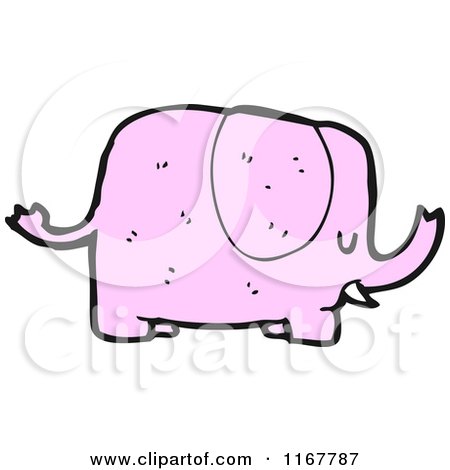 Cartoon of a Pink Elephant - Royalty Free Vector Illustration by lineartestpilot