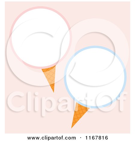 Cartoon of Ice Cream Cone Frames on Beige - Royalty Free Vector Clipart by Cherie Reve