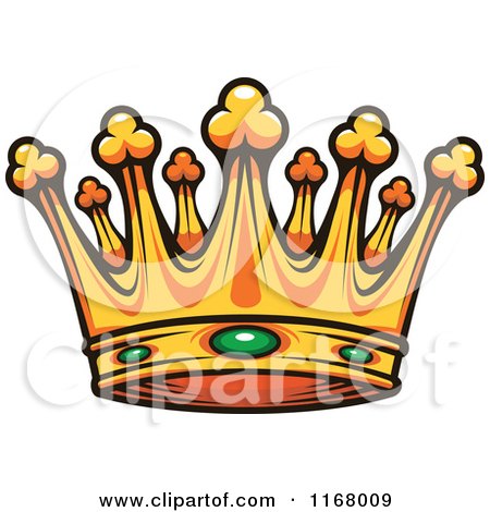 Clipart of a Gold Crown with Emeralds - Royalty Free Vector Illustration by Vector Tradition SM