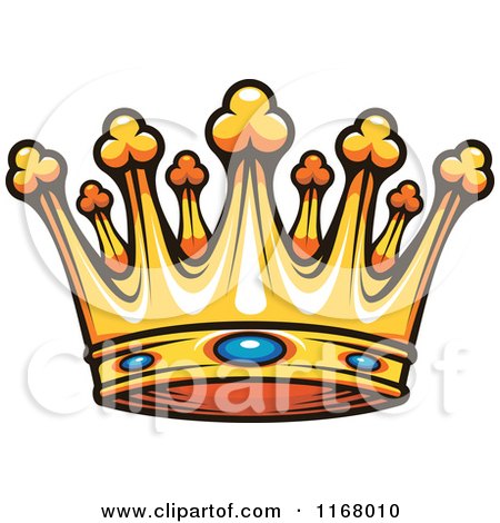 Clipart of a Gold Crown with Sapphires - Royalty Free Vector Illustration by Vector Tradition SM