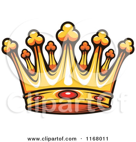 Clipart of a Gold Crown with Rubies - Royalty Free Vector Illustration by Vector Tradition SM