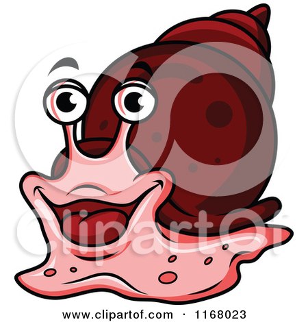 Clipart of a Happy Red Snail - Royalty Free Vector Illustration by Vector Tradition SM