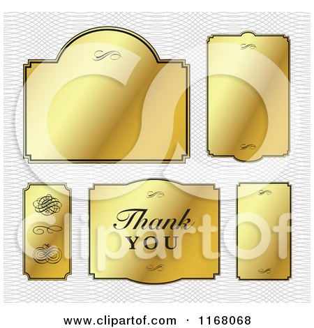 Clipart of Golden Frames over a Pattern - Royalty Free Vector Illustration by BestVector