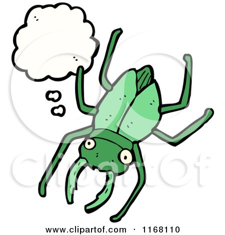 Cartoon of a Thinking Beetle - Royalty Free Vector Illustration by lineartestpilot