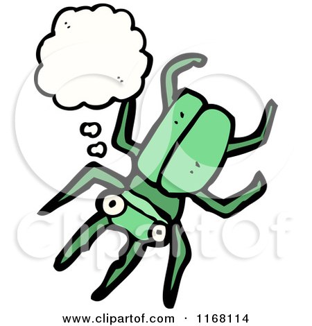 Cartoon of a Thinking Beetle - Royalty Free Vector Illustration by lineartestpilot