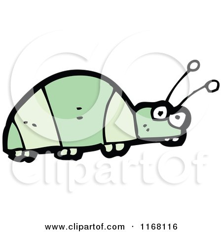 Cartoon of a Green Beetle - Royalty Free Vector Illustration by lineartestpilot