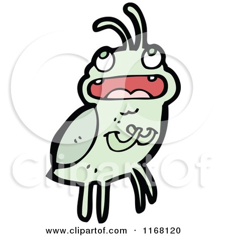 Cartoon of a Green Beetle - Royalty Free Vector Illustration by lineartestpilot