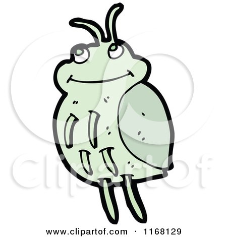 Cartoon of a Green Beetle - Royalty Free Vector Illustration by lineartestpilot